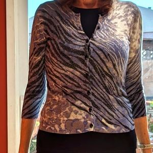 Joseph A. Tricolored Sparkly Sweater